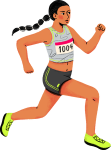 Textured Semi-Realistic Woman Track and Field Athlete 